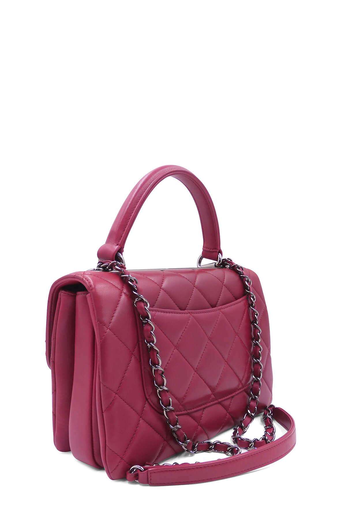 Quilted Lambskin Small Trendy CC Magenta