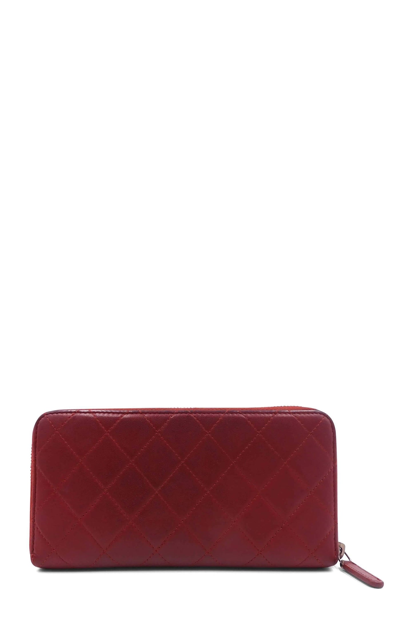 Quilted Zip Wallet Red