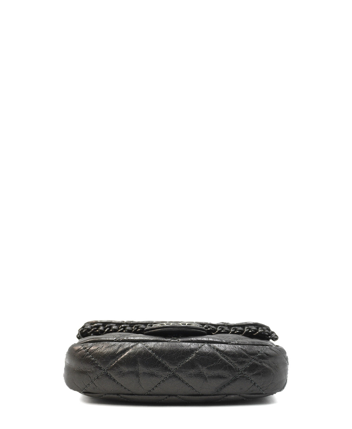 Quilted Leather Mini Chain Me Flap Bag Black