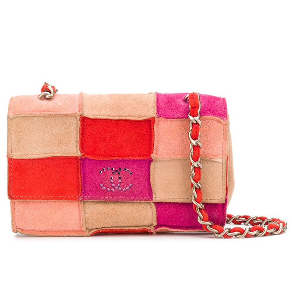 Red Patchwork Mini Crossbody Bag