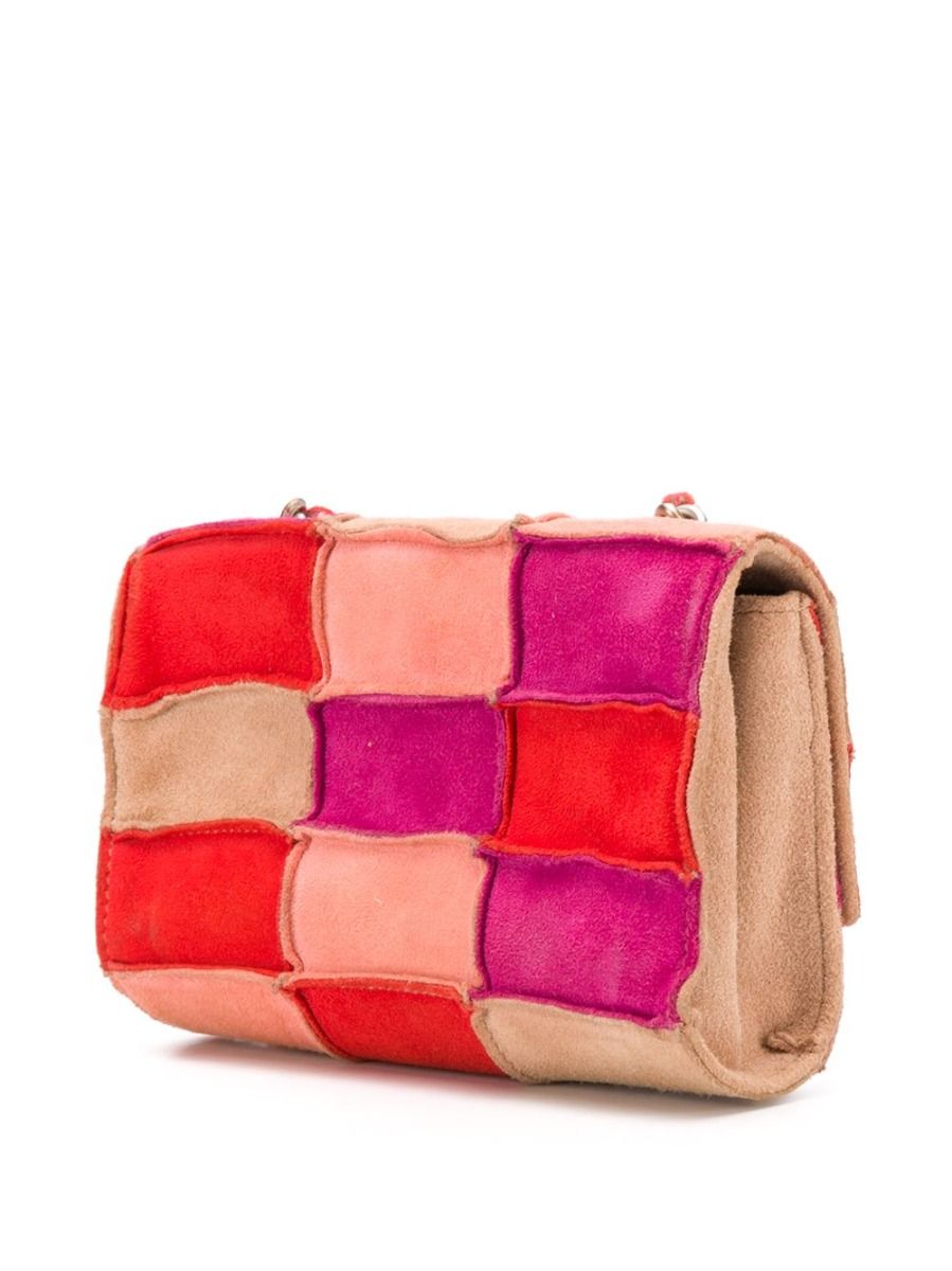 Red Patchwork Mini Crossbody Bag