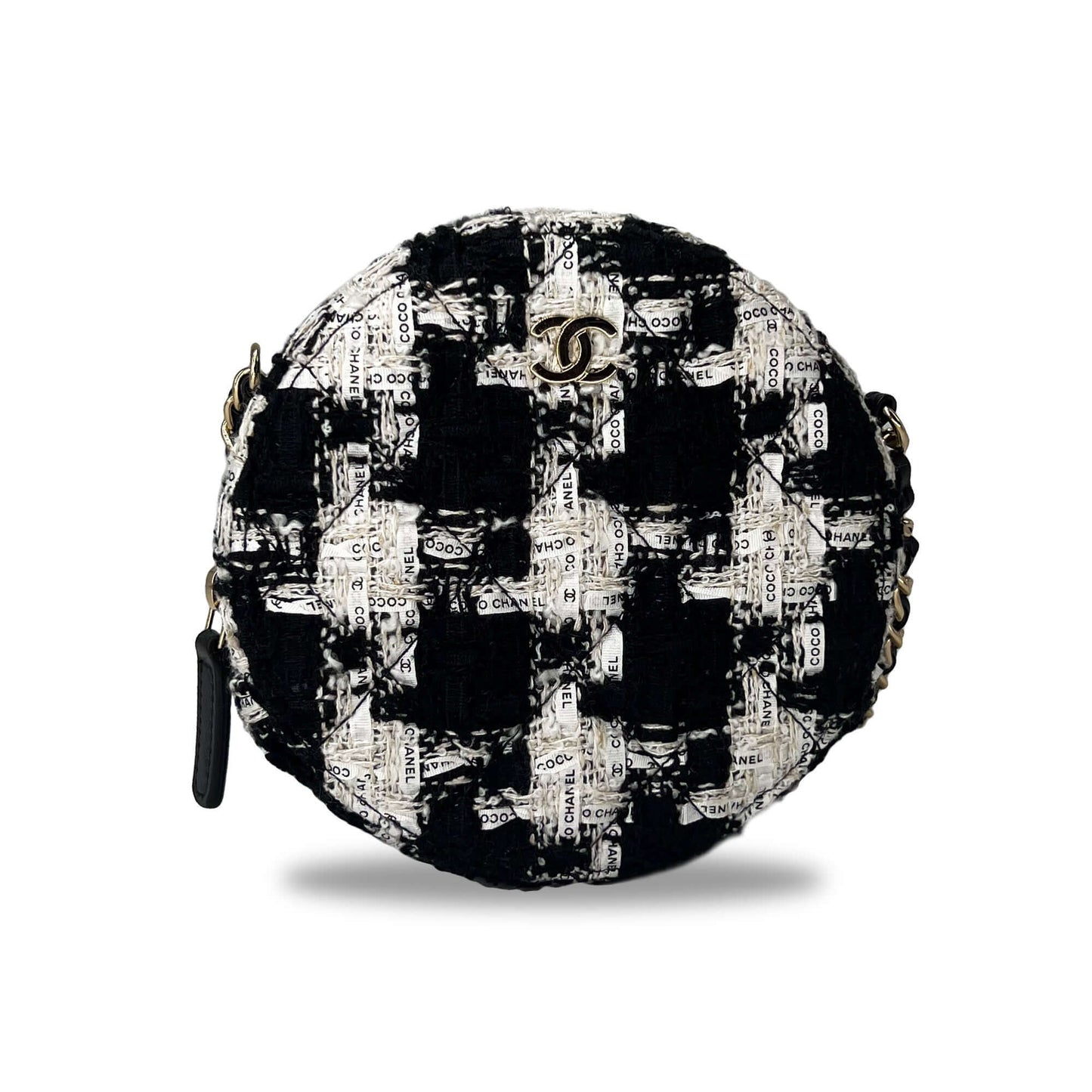 Chanel round as earth tweed crossbody bag