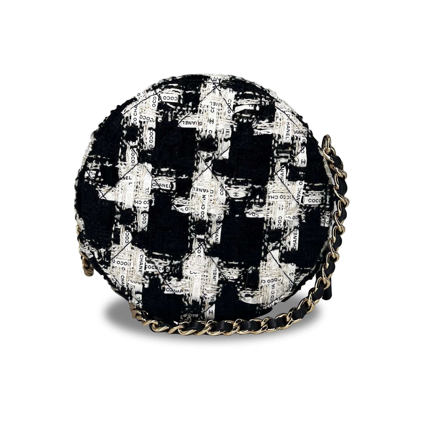 Chanel round as earth tweed crossbody bag