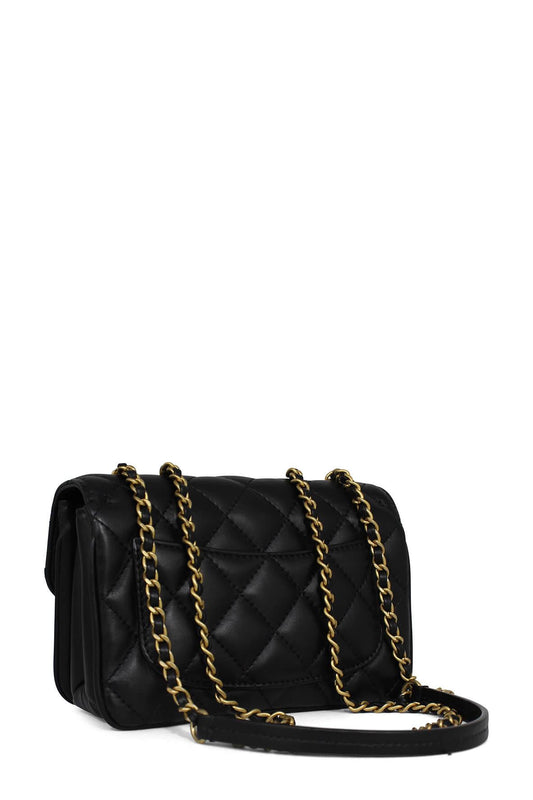 Small Coco Vintage Flap Bag Black with Gold Hardware