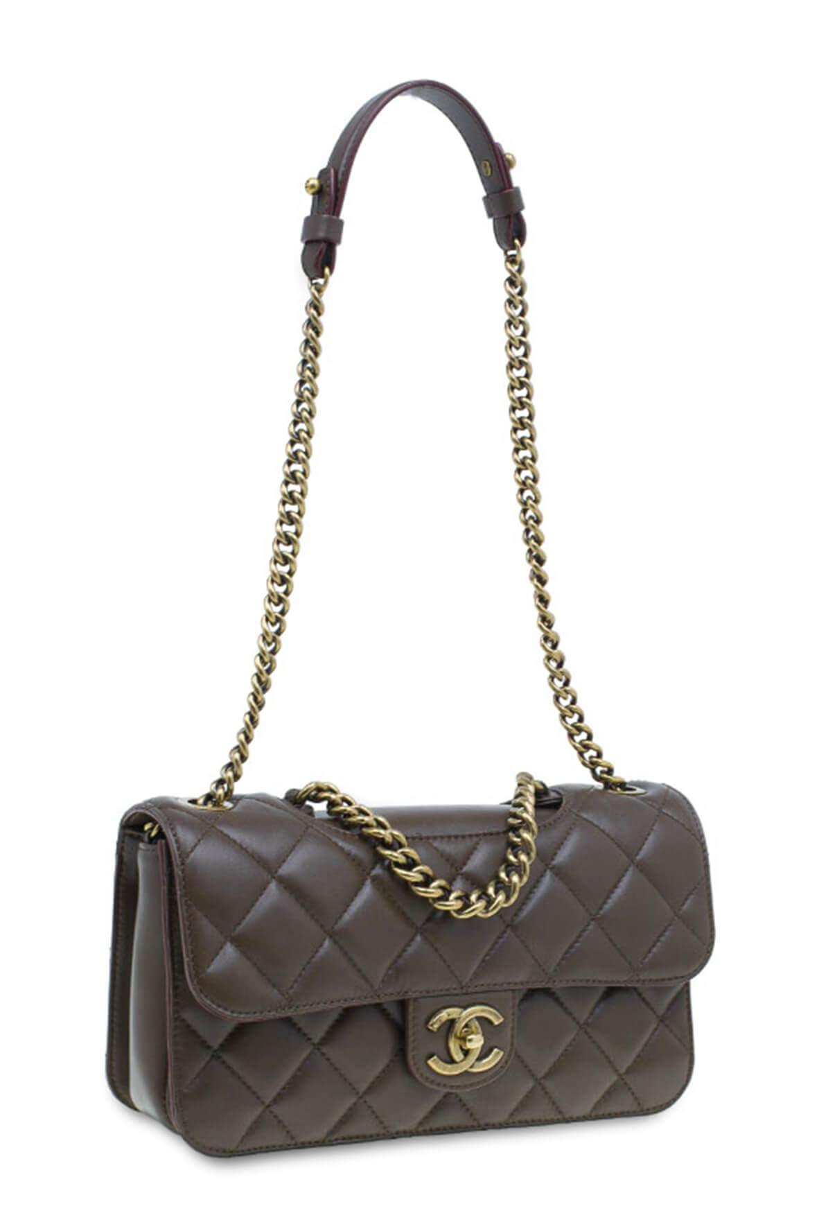 Small Perfect Edge Bag Dark Brown