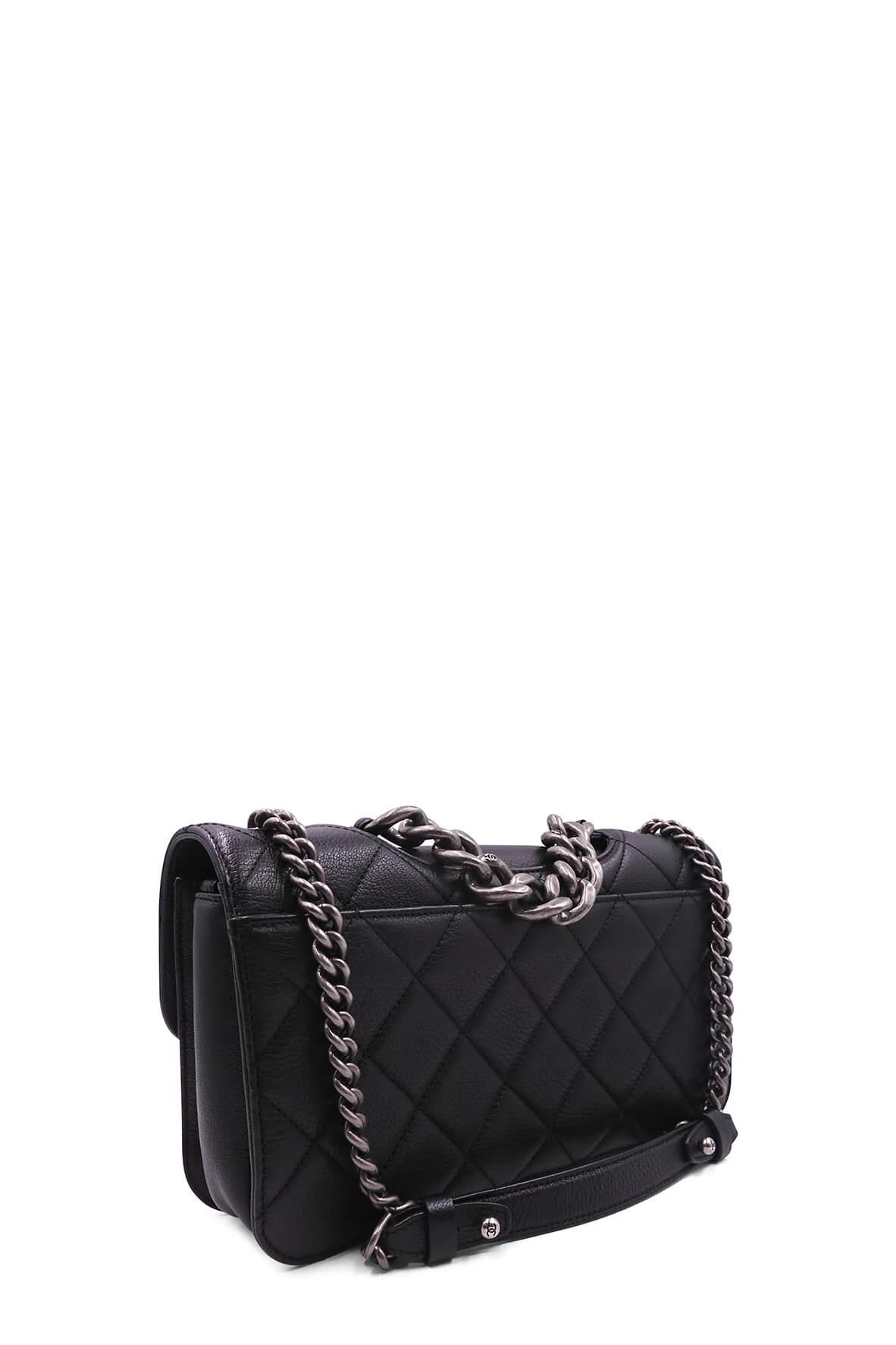 Small Perfect Edge Flap Bag Black