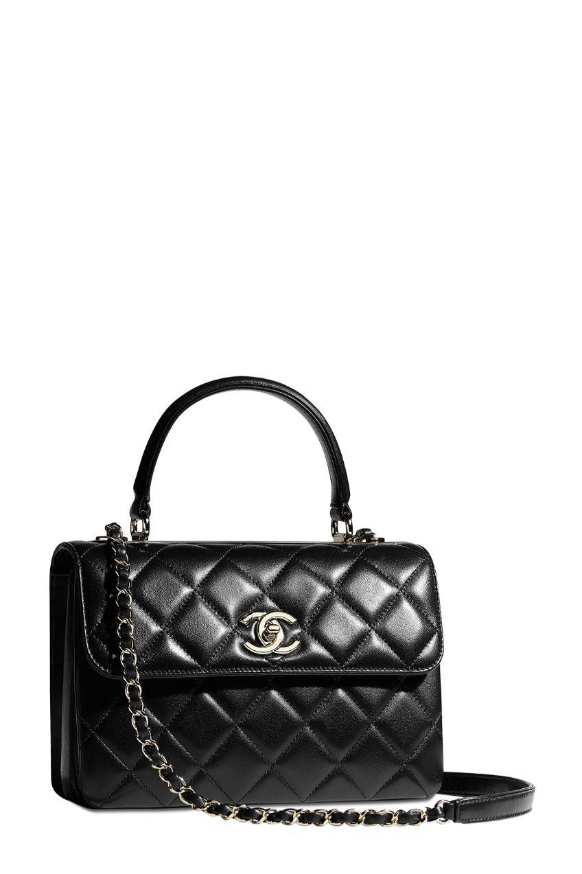 Small Quilted Lambskin Trendy CC Black