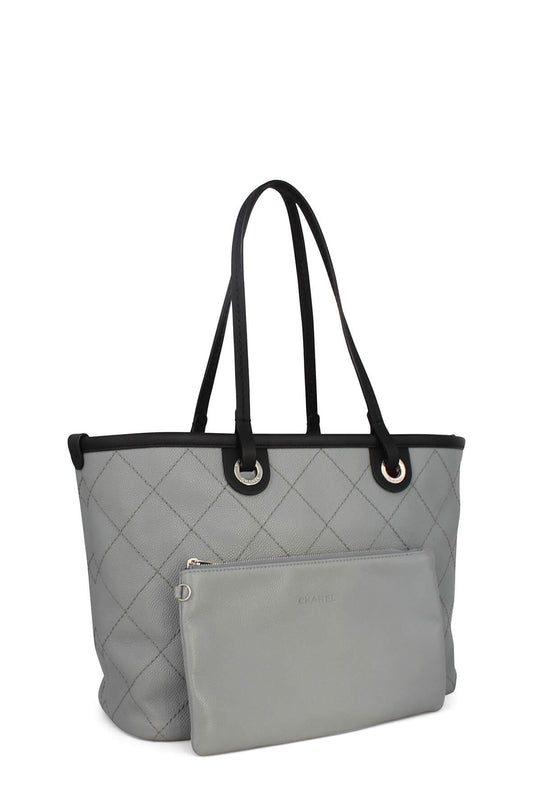 Small Shopping Fever Tote Grey Black