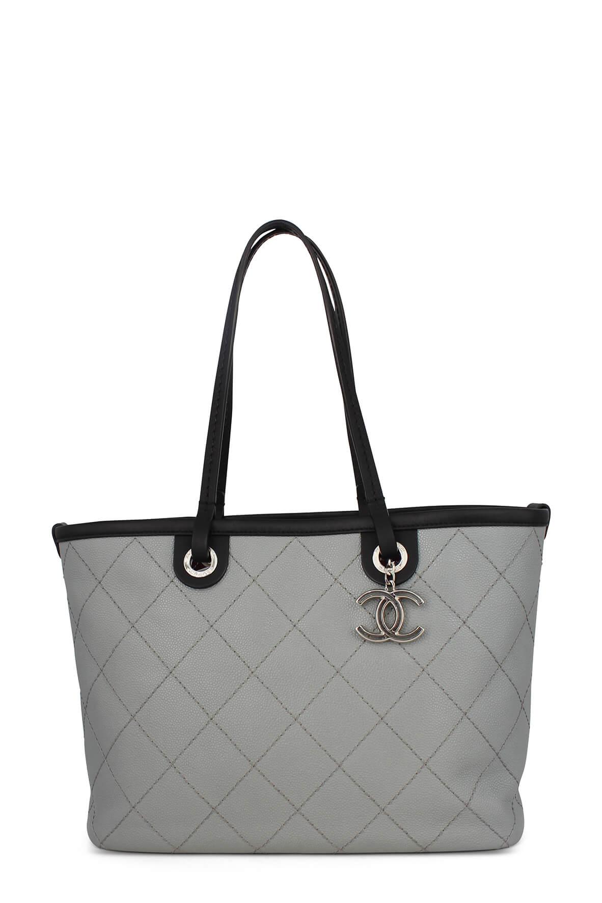 Small Shopping Fever Tote Grey Black