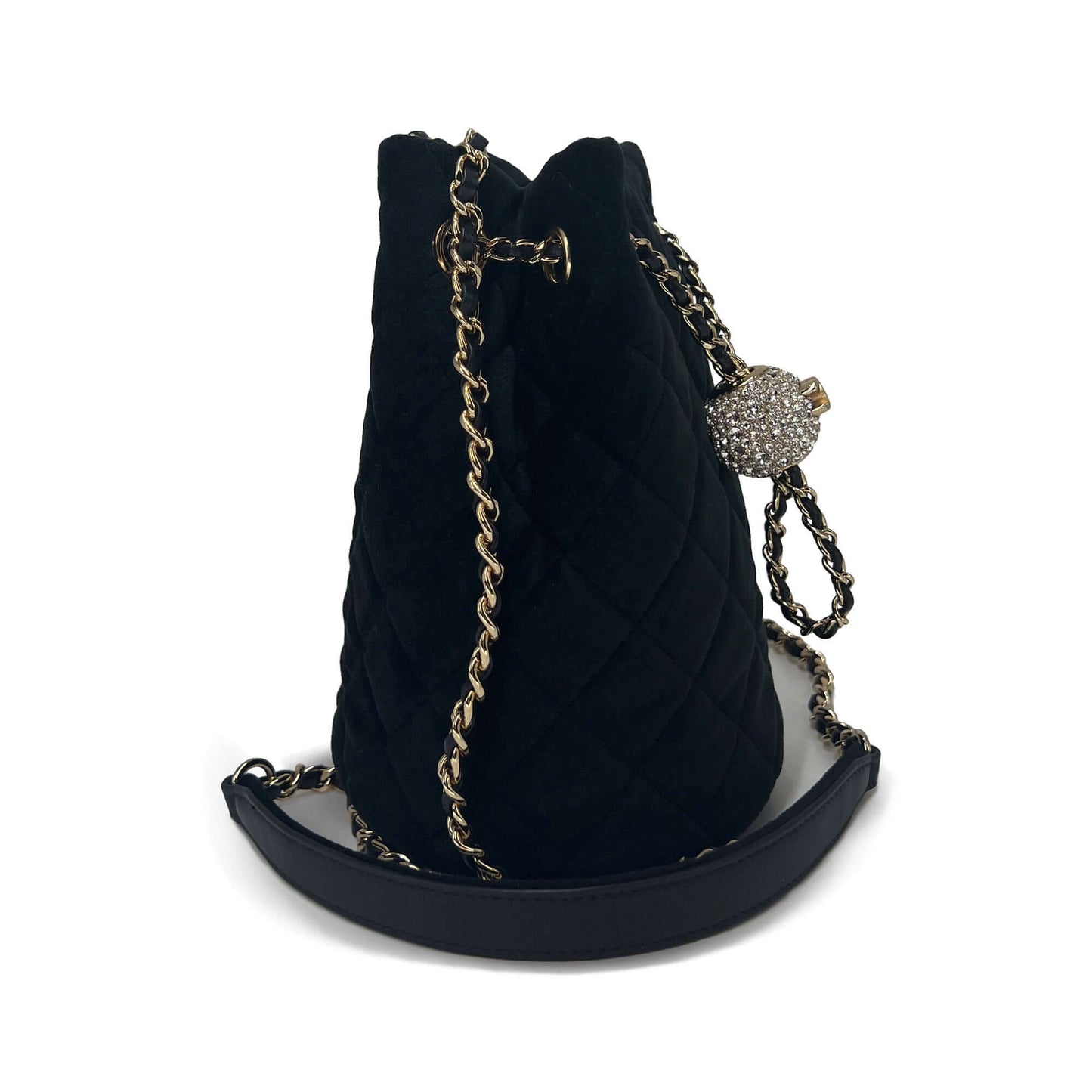 Chanel velvet pearl crush mini drawstring bag