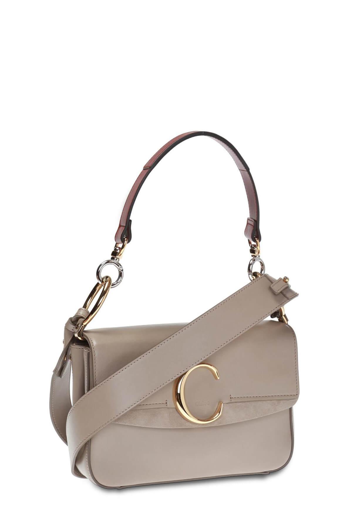 Small Chloe C Double Carry Bag Motty Grey