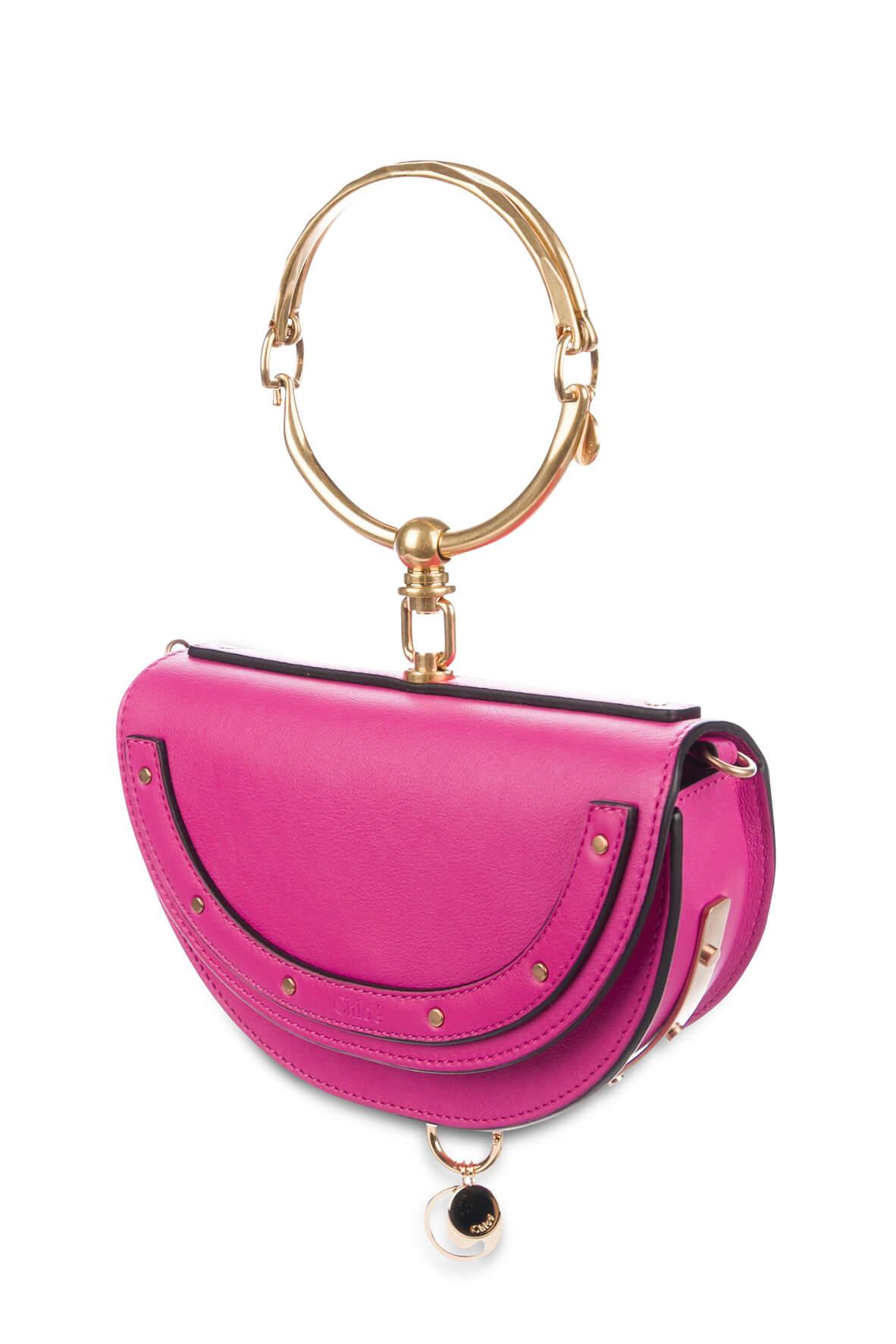 Small Nile Minaudiere Bracelet Bag Fuchsia Rose