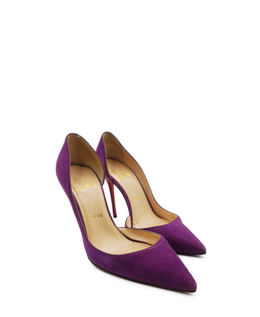 Suede D'Orsay Pumps Purple