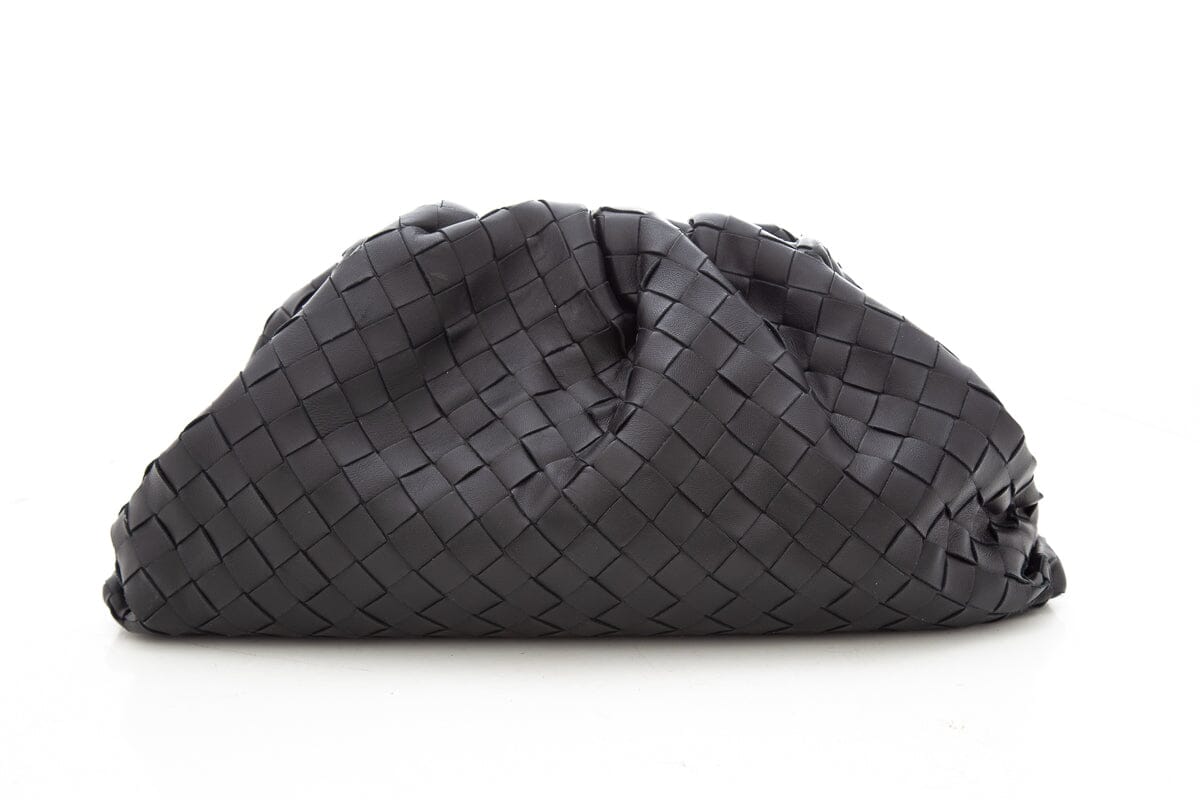 Bottega Veneta Black Intrecciato Oversized Clutch