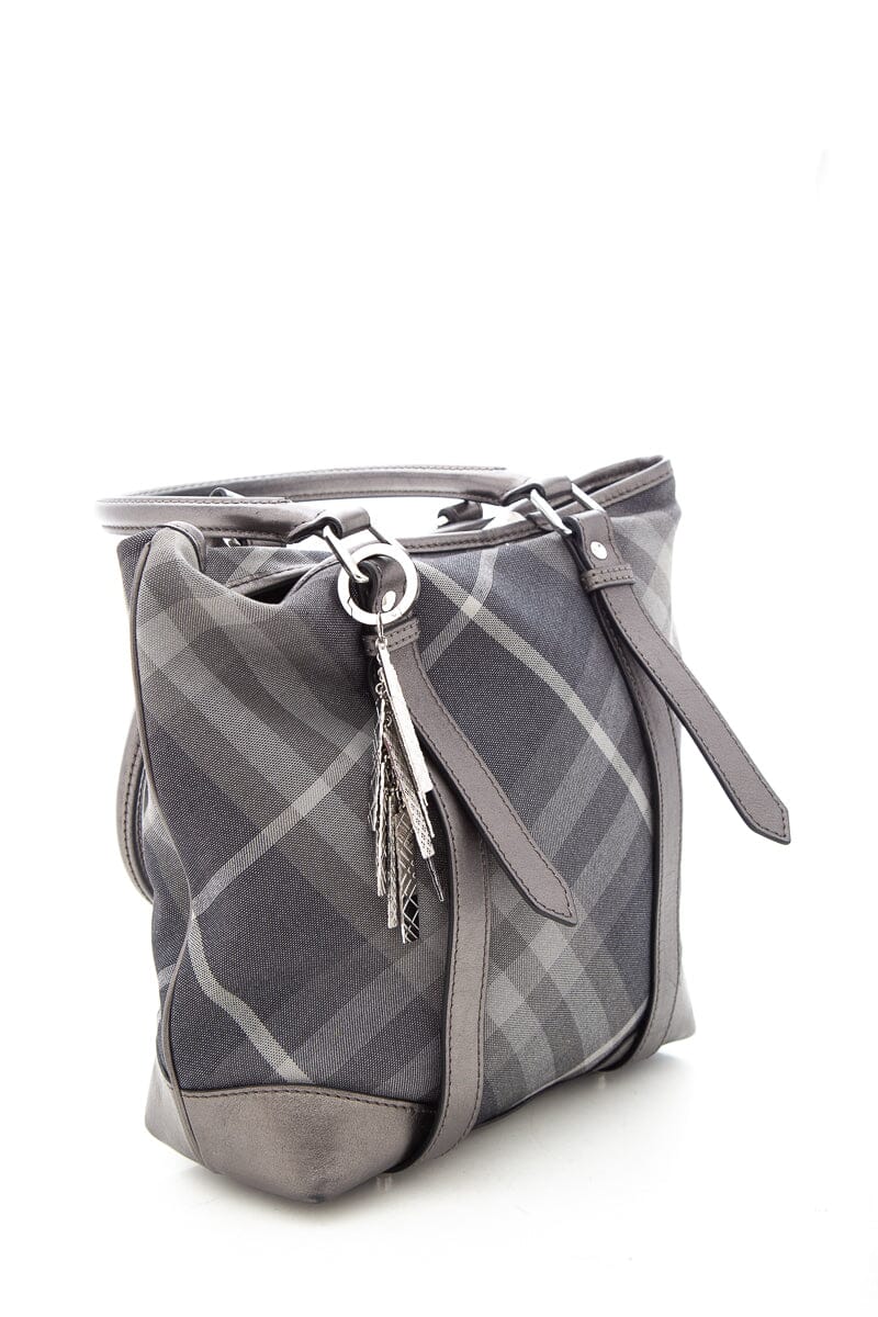 Burberry Silver Plaid Handbag