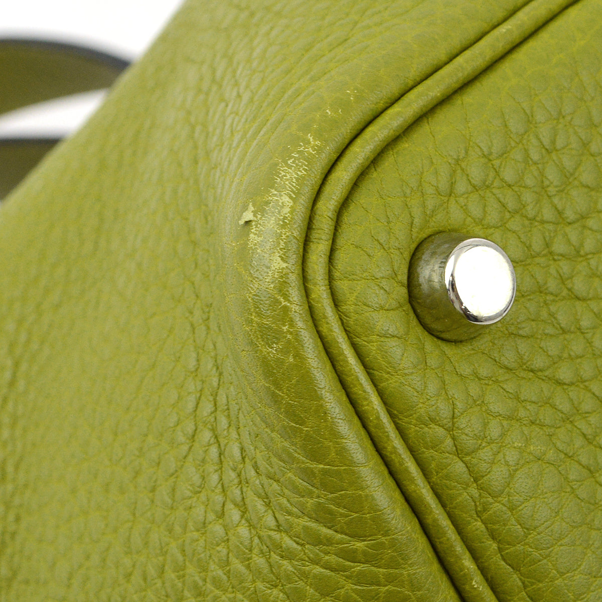 Hermes 2005 Green Taurillon Clemence Picotin PM Handbag