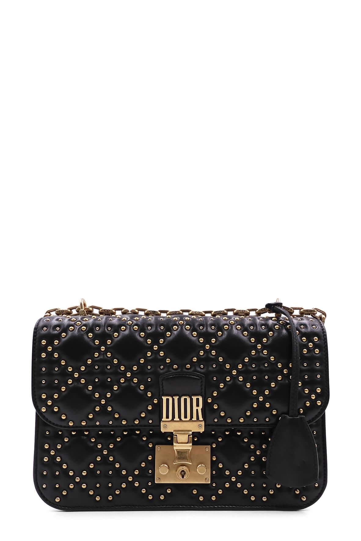 Studded Dioraddict Flap Bag Black