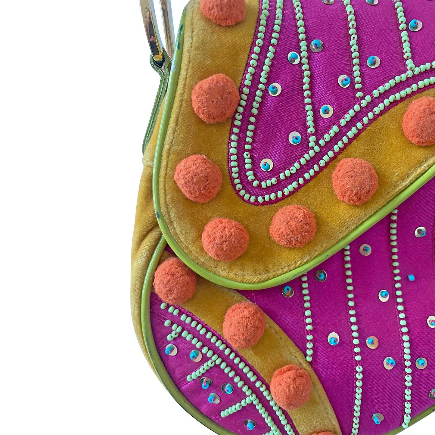 Christian Dior Vintage Embroidered Saddle Bag