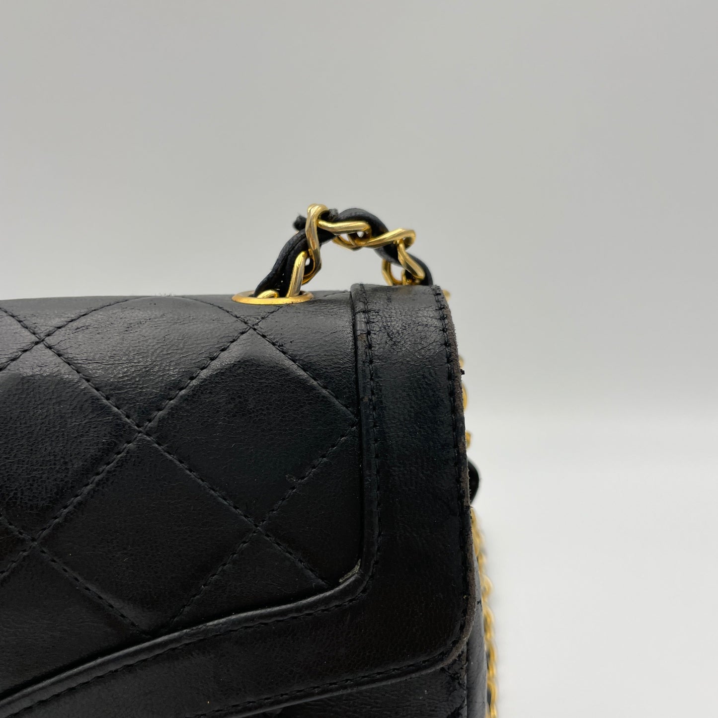 Matelasse Coco Mark Black Crossbody Bag in Lambskin, Gold hardware