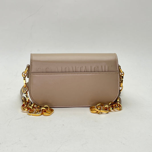 Montaige Avenue Beige Crossbody Bag in Calfskin, Gold hardware