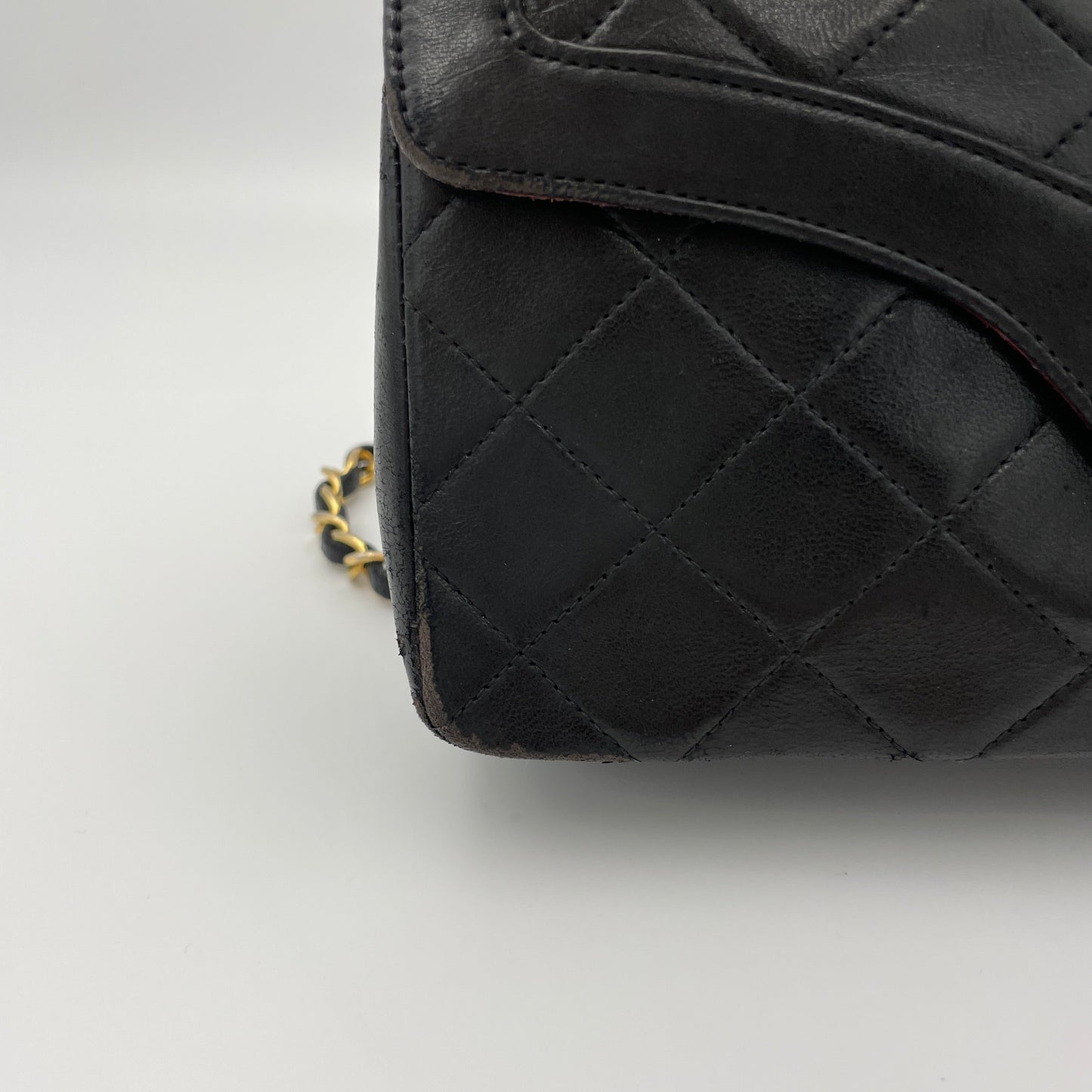 Matelasse Coco Mark Black Crossbody Bag in Lambskin, Gold hardware