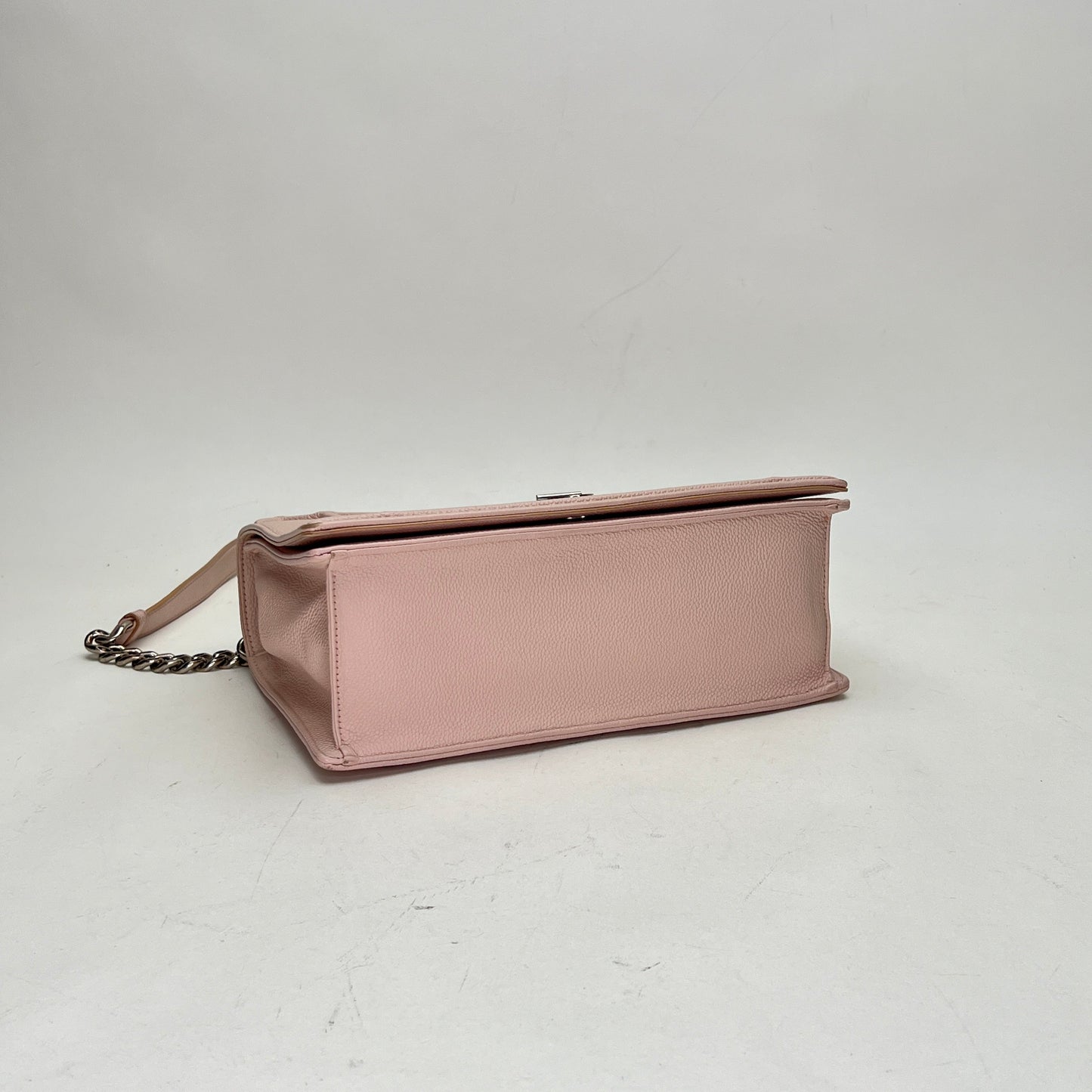 Diorama Medium Pink Crossbody Bag in Calfskin, Silver hardware