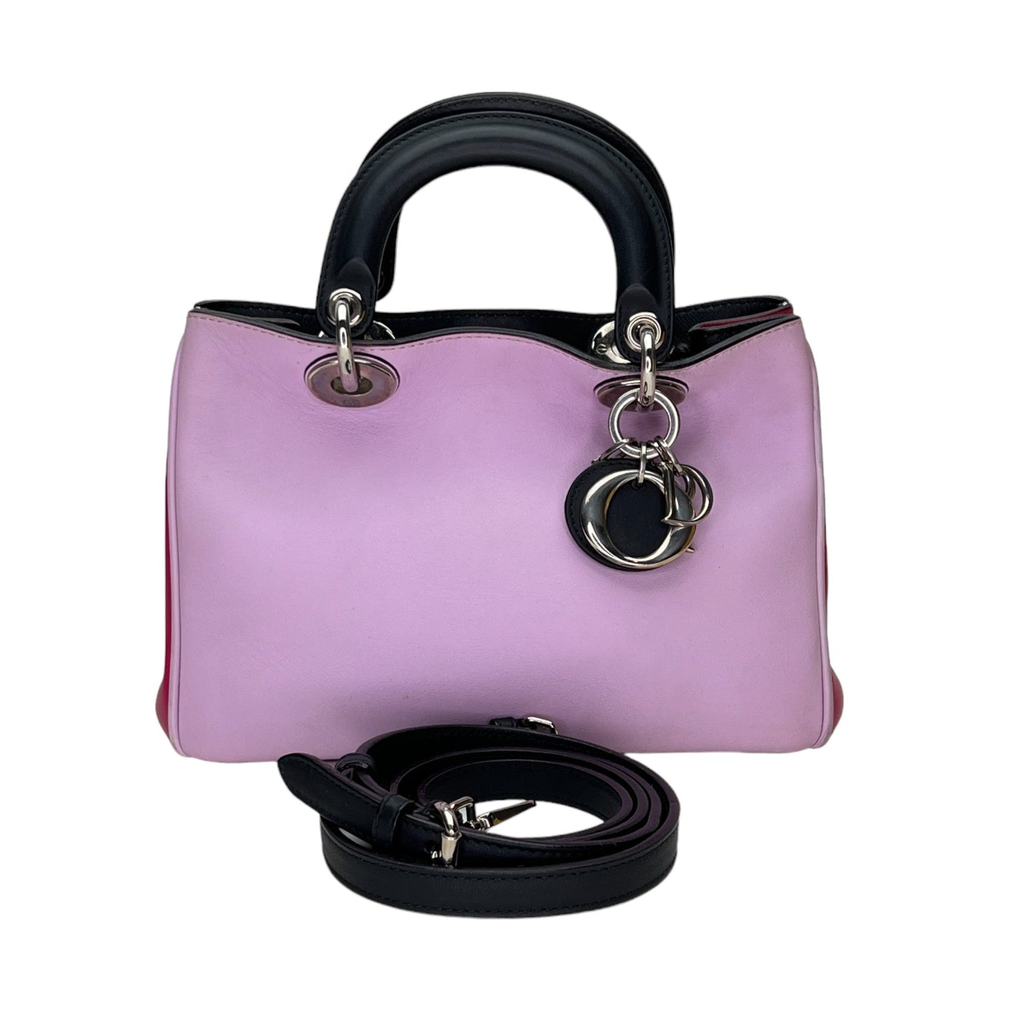 SMALL TWOWAY DIORISSIMO Small Purple Crossbody Bag in Calfskin, Silver hardware