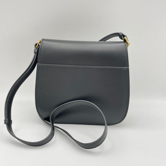 Bobby Frame Bag Black Crossbody Bag in Calfskin, Gold hardware