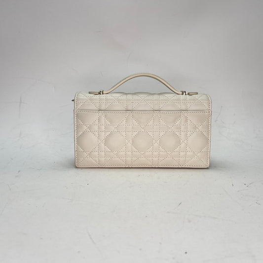 My Dior White Crossbody Bag in Lambskin, Light Gold hardware