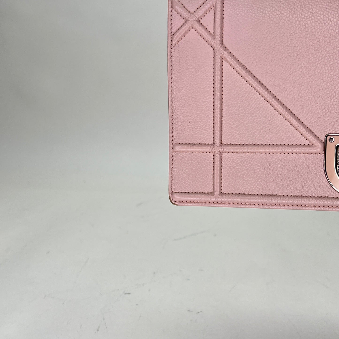 Diorama Medium Pink Crossbody Bag in Calfskin, Silver hardware