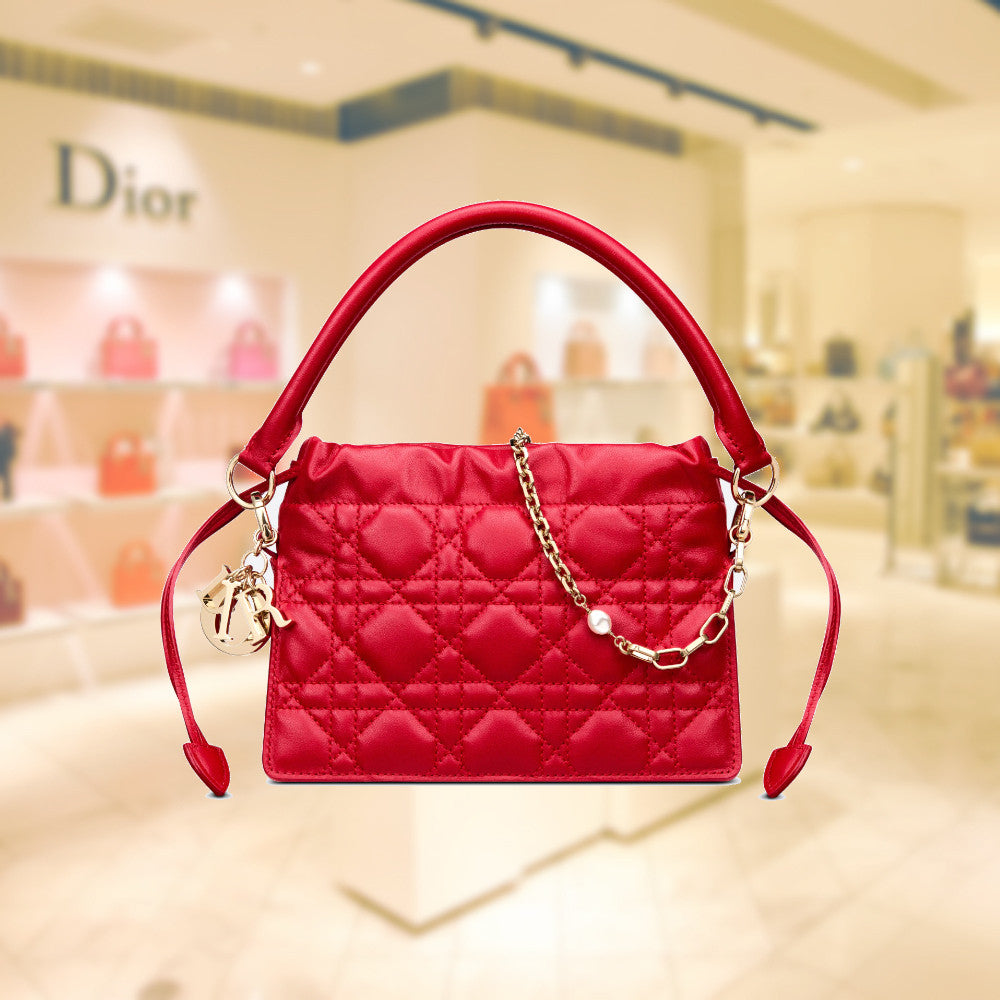 LADY DIOR TOP HANDLE DRAWSTRING MINI BAG