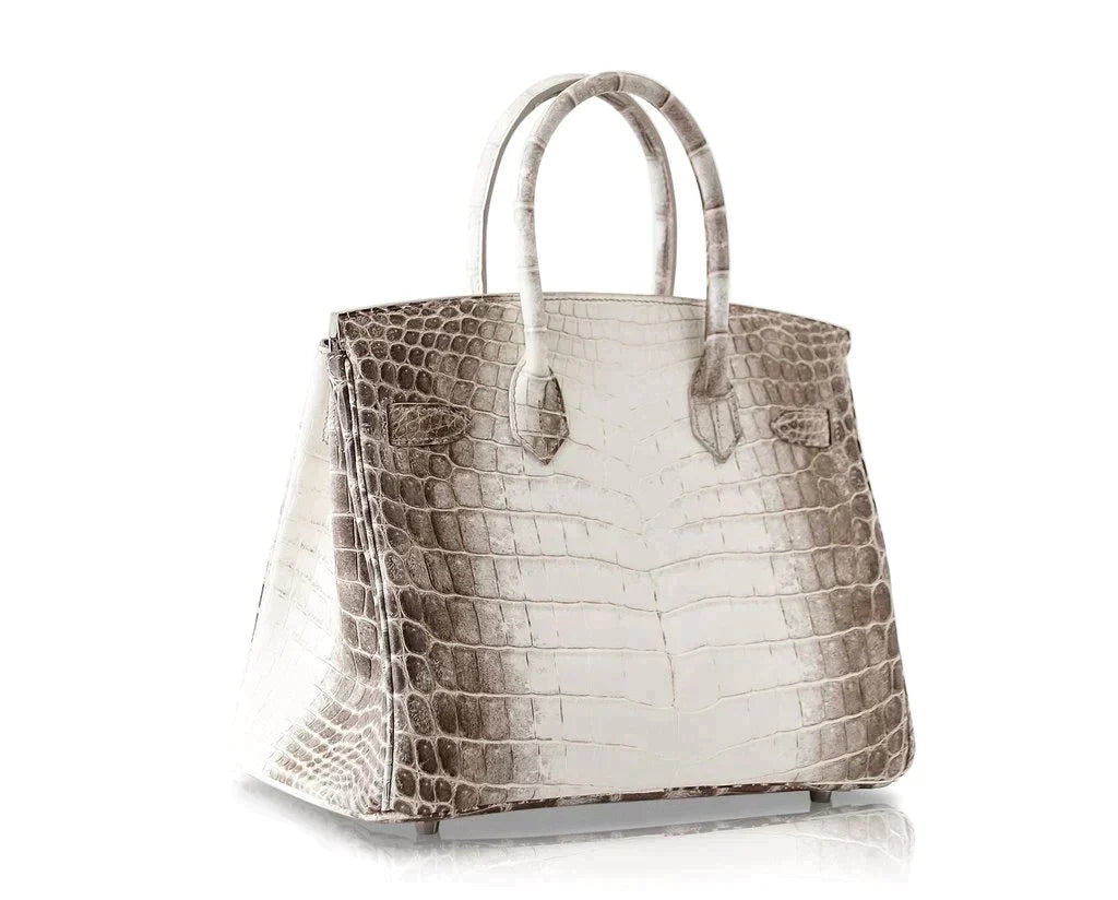 Hermes Himalayan Handmade Birkin 30 Niloticus Himalaya Blanc Crocodile Palladium