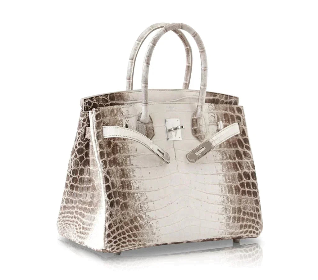 Hermes Himalayan Handmade Birkin 30 Niloticus Himalaya Blanc Crocodile Palladium