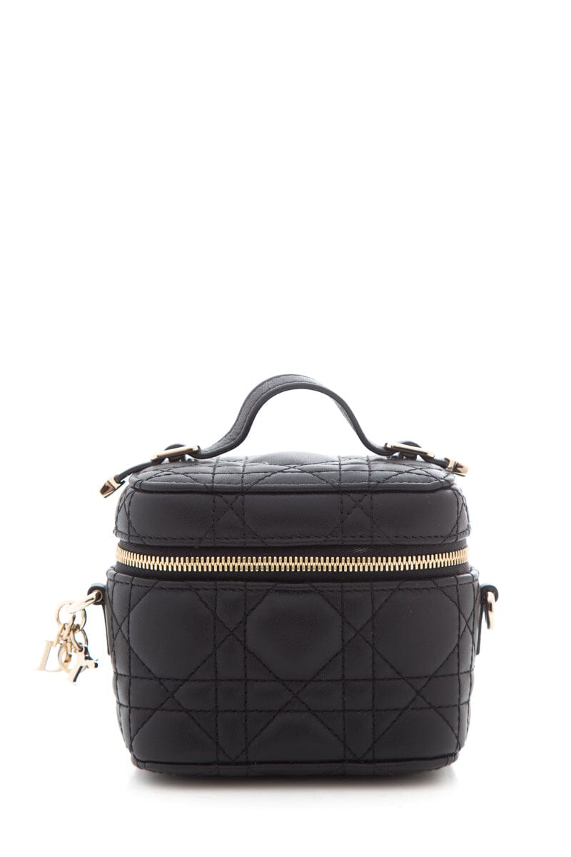 Dior Micro Lady Dior Vanity Case in Black Lambskin