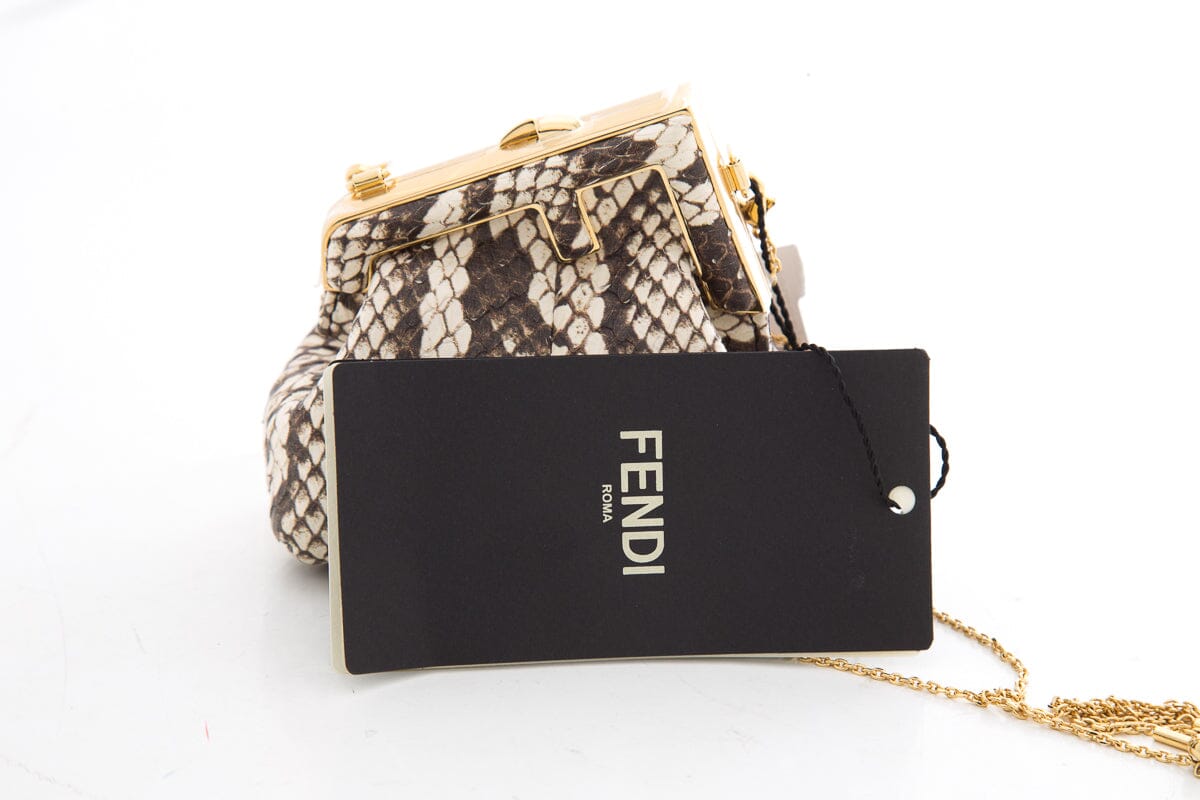 Fendi Python Mini Charm Pouchette NWT