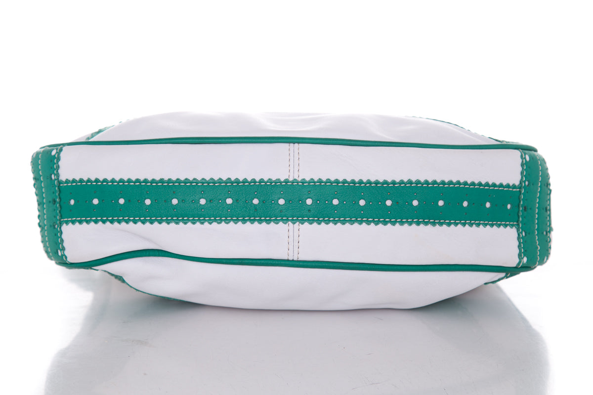 Burberry Vintage White & Green Handbag