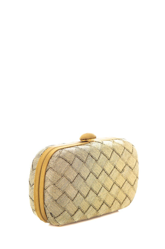 Bottega Veneta Brass Intrecciato Satin Clutch