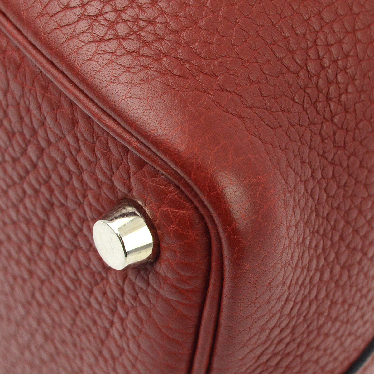 Hermes Rouge Garance Taurillon Clemence Picotin PM Handbag