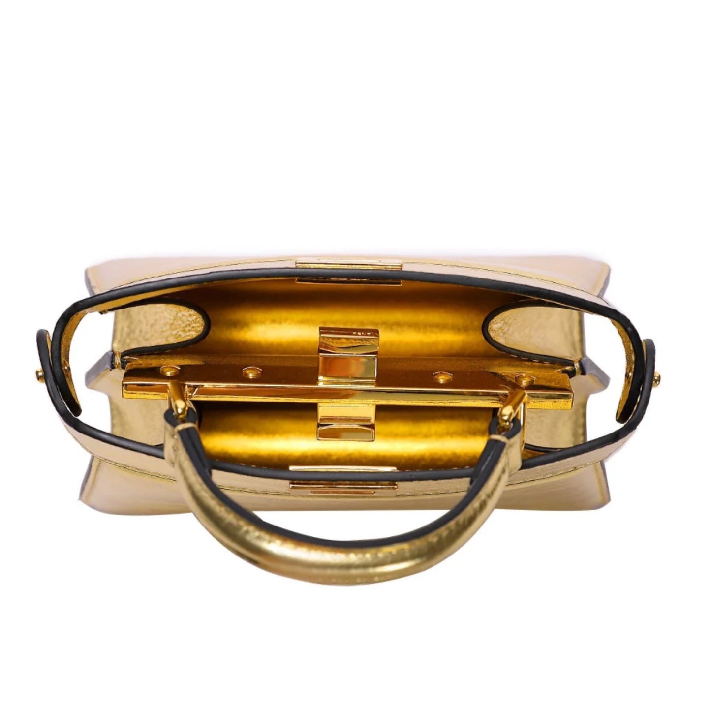 Fendi Peekaboo Gold Leather Bag