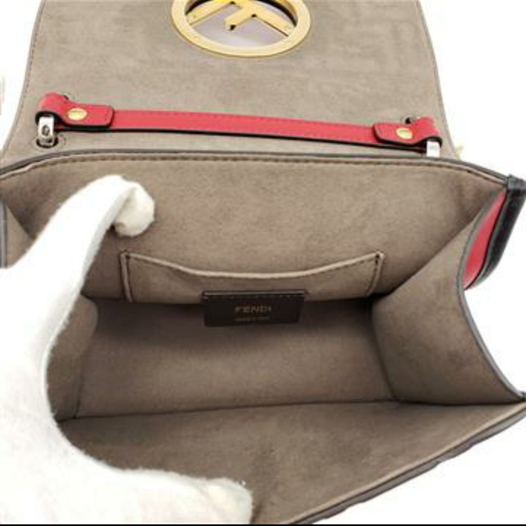 Fendi Bi-Color FF 1974 Embossed Small Kan Shoulder Bag