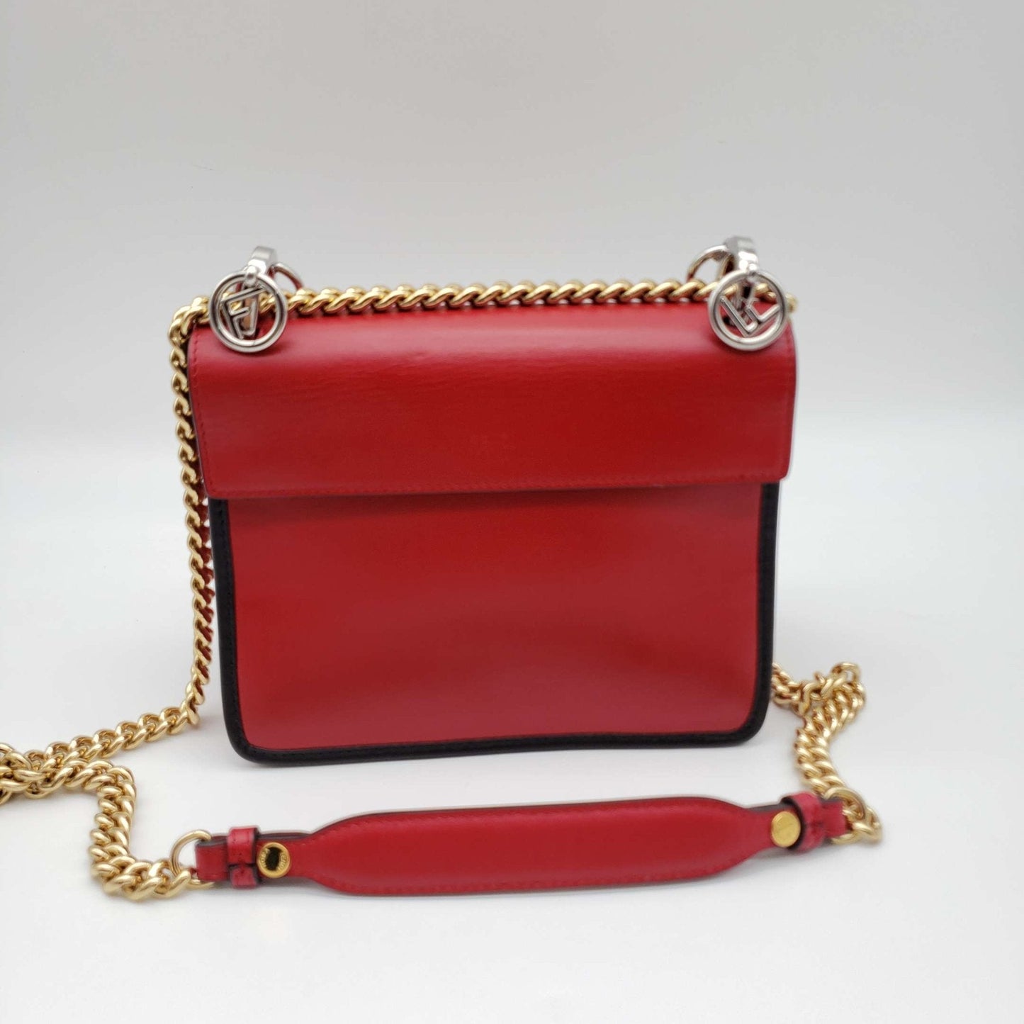 Fendi Bi-Color FF 1974 Embossed Small Kan Shoulder Bag