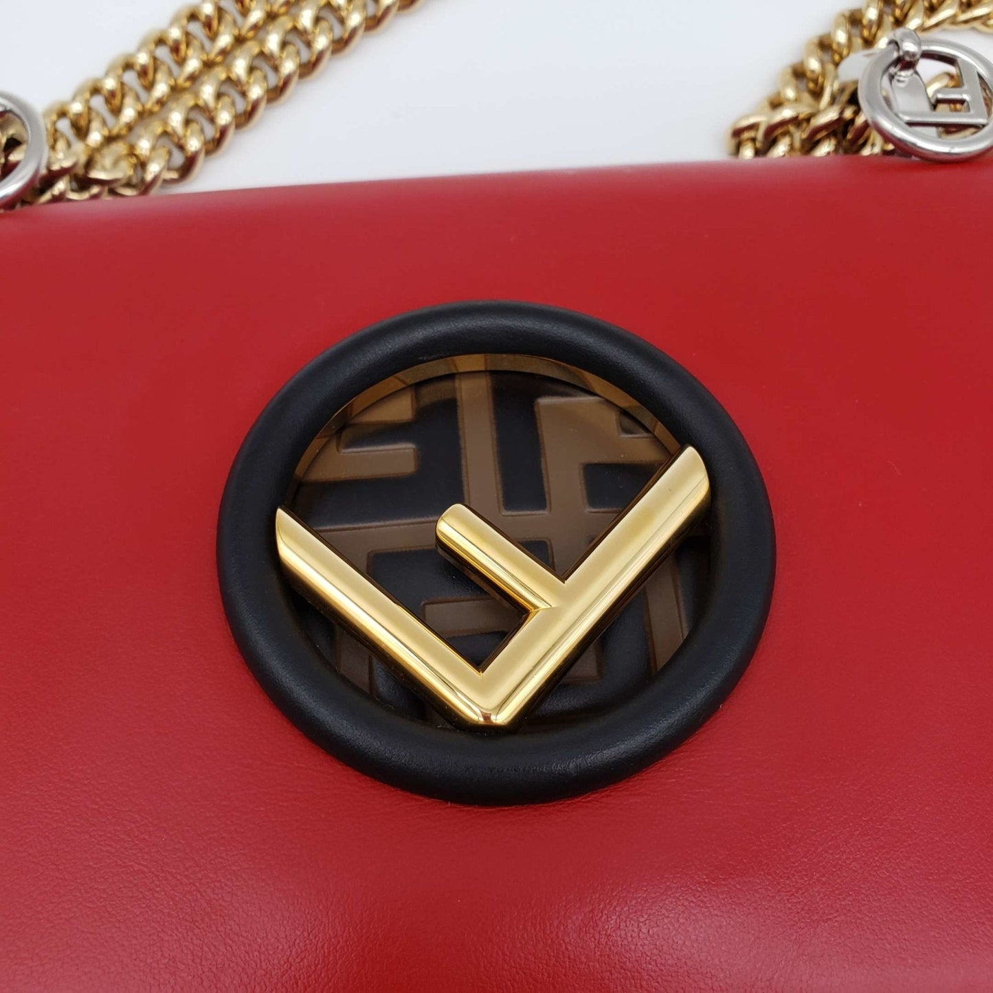 Fendi Bi-Color FF 1974 Embossed Small Kan Shoulder Bag