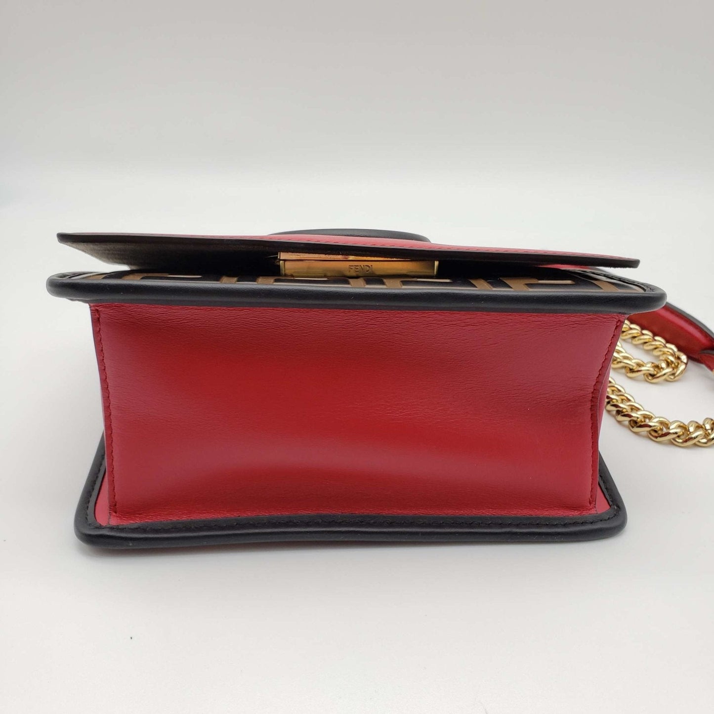 Fendi Bi-Color FF 1974 Embossed Small Kan Shoulder Bag