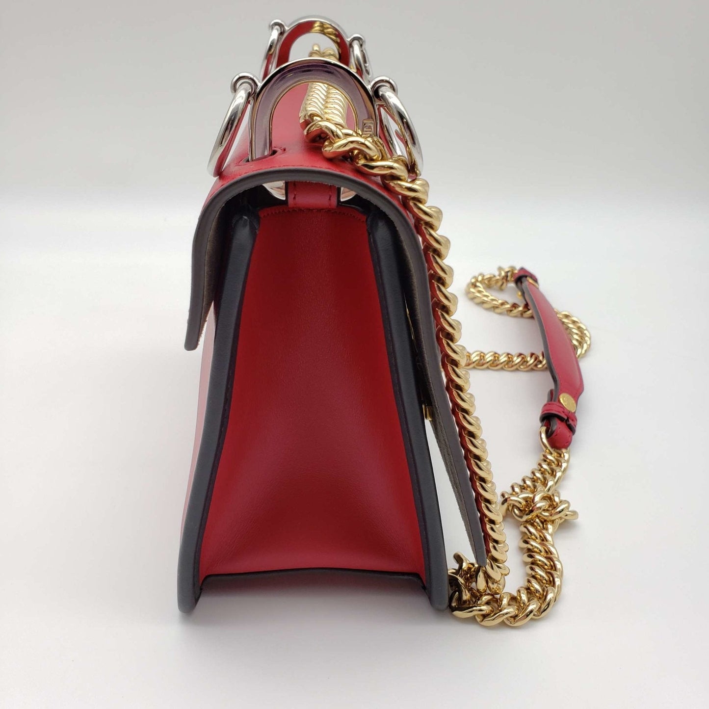 Fendi Bi-Color FF 1974 Embossed Small Kan Shoulder Bag