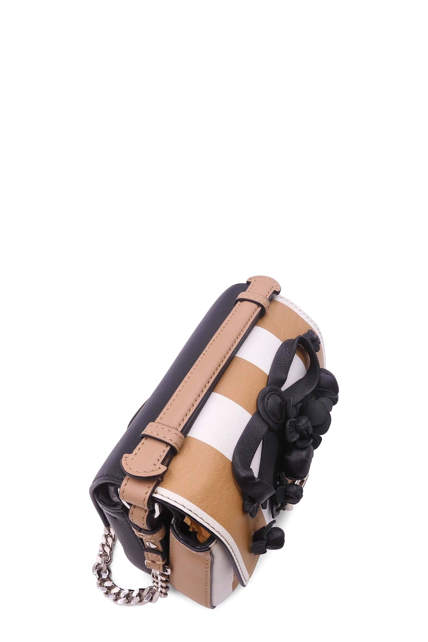 Double Micro Floral Pequin Baguette Brown White Black