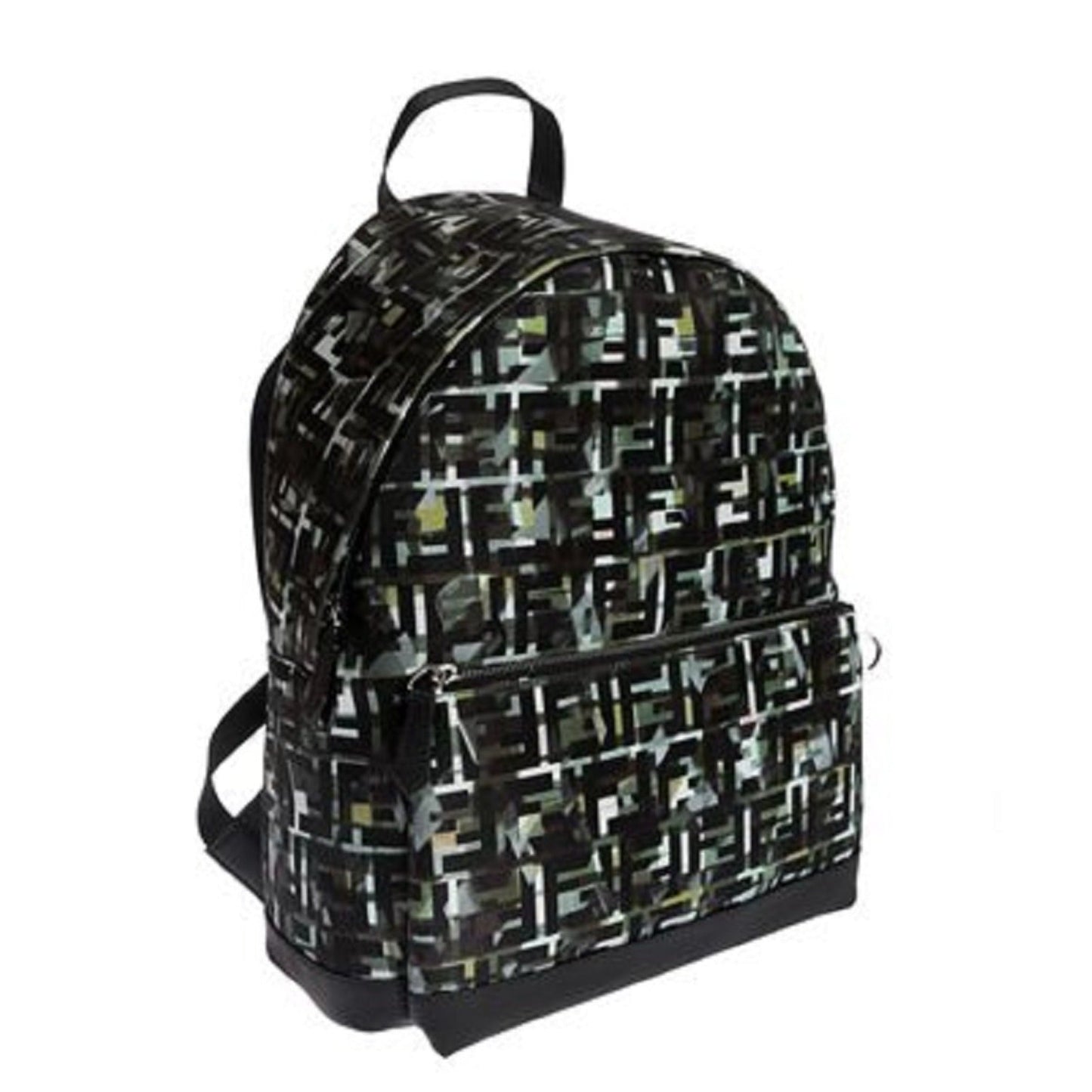 Fendi FF Zucca Nylon Multicolor Camouflage Print Large Backpack