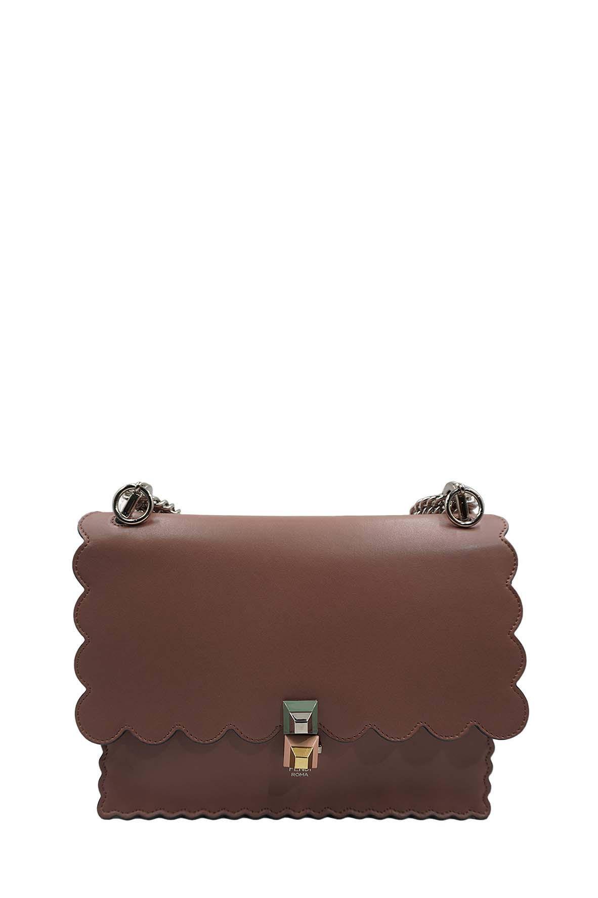 Scalloped Medium Kan I Shoulder Bag Light Brown