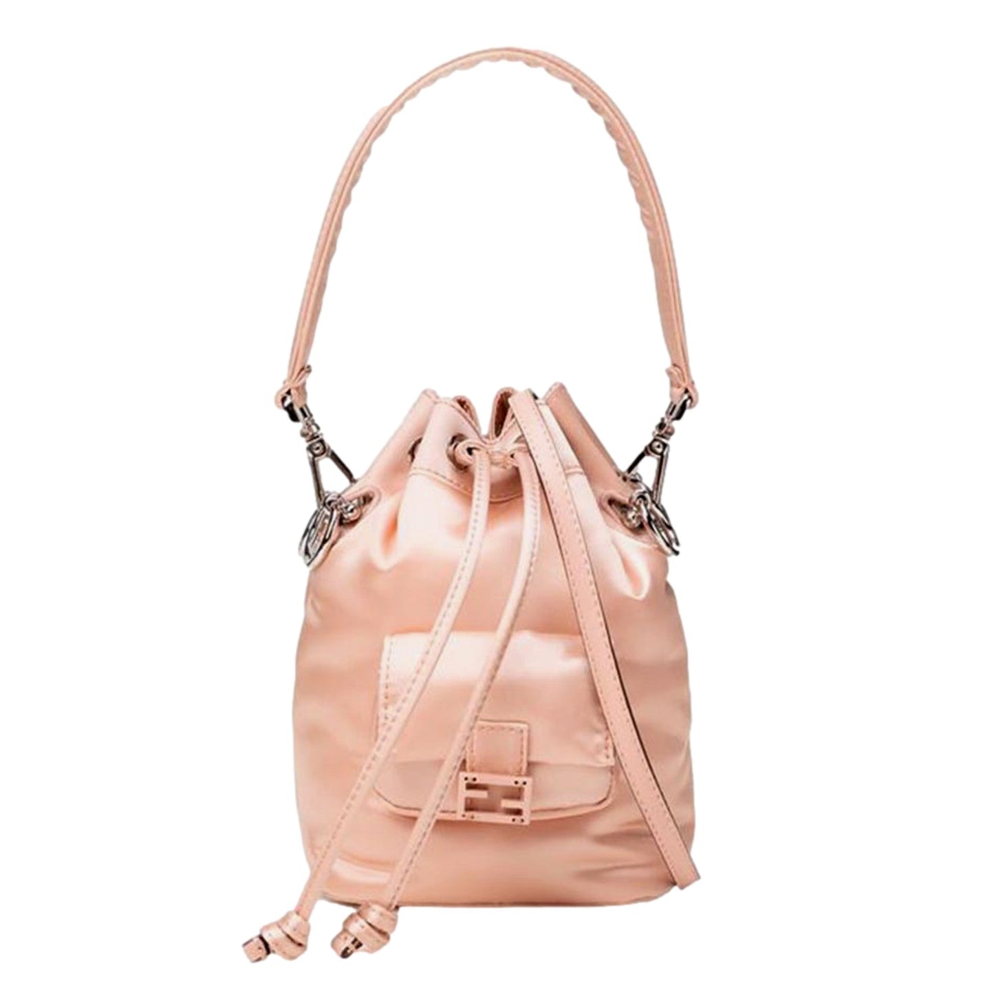 Fendi Mon Tresor Baguette Baby Pink Nylon Bucket Mini Crossbody Bag