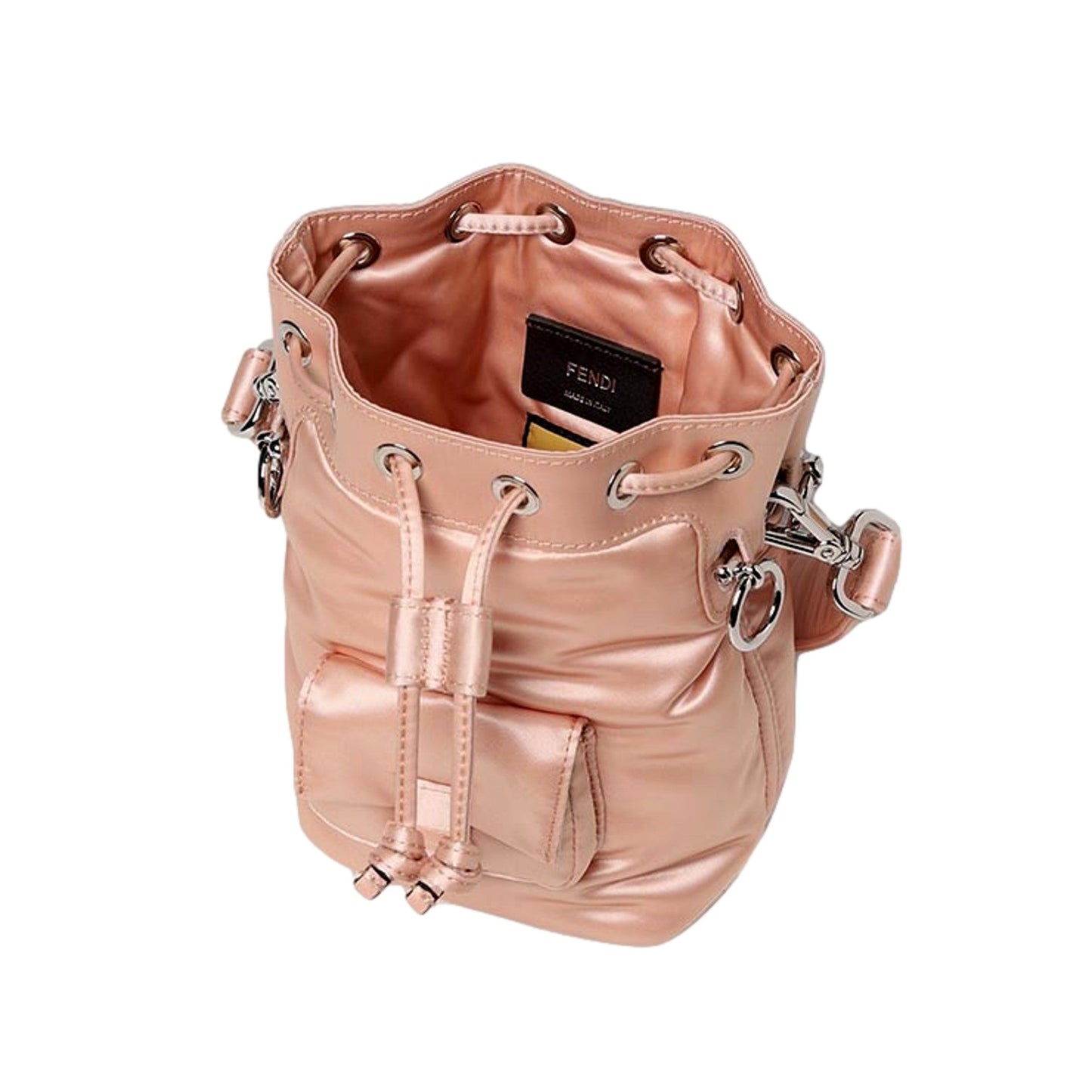 Fendi Mon Tresor Baguette Baby Pink Nylon Bucket Mini Crossbody Bag