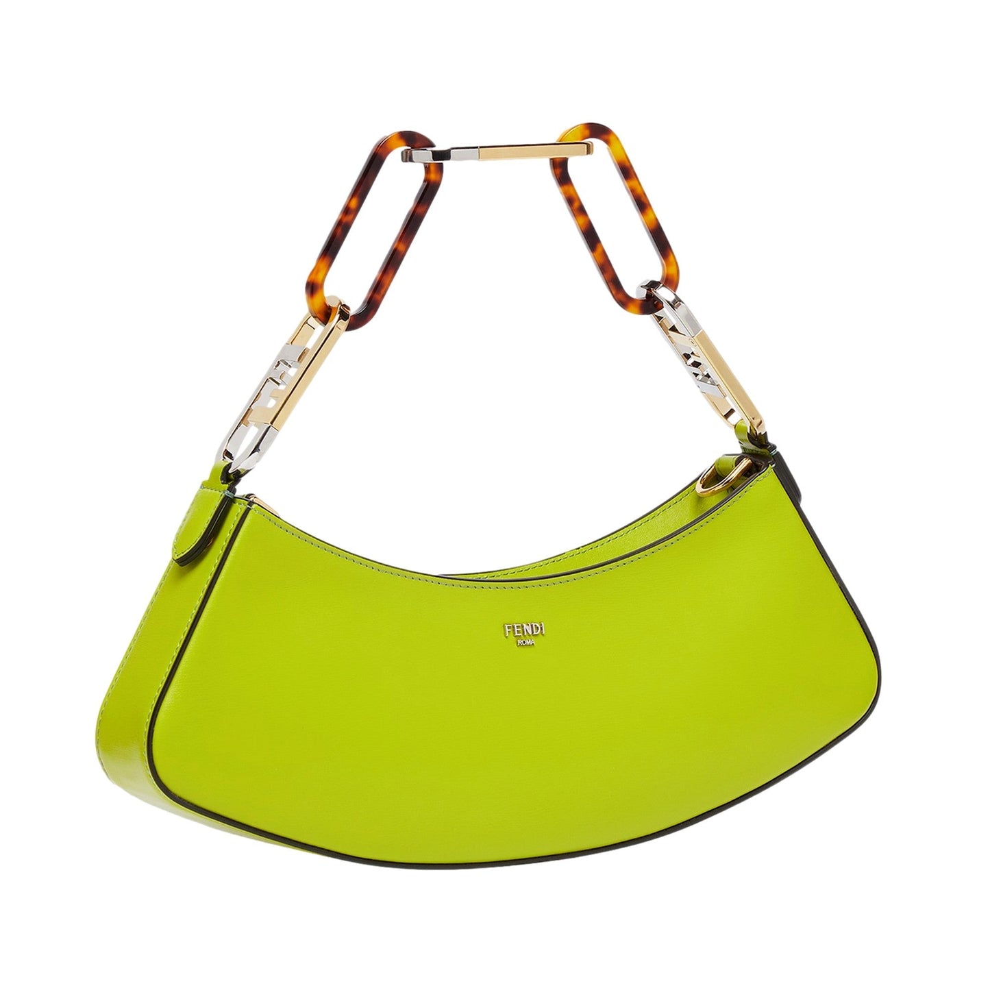 Fendi O'Lock Swing Wasabi Green Calf Leather Small Hobo Shoulder Bag